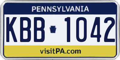 PA license plate KBB1042