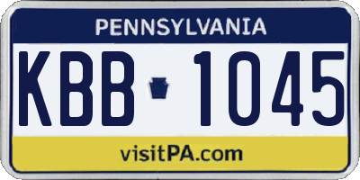 PA license plate KBB1045