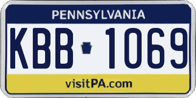 PA license plate KBB1069