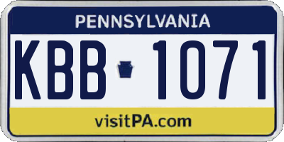 PA license plate KBB1071
