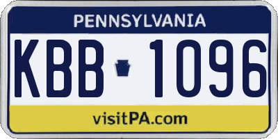 PA license plate KBB1096