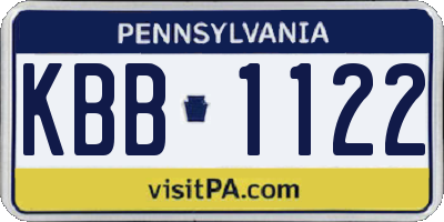 PA license plate KBB1122