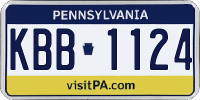 PA license plate KBB1124