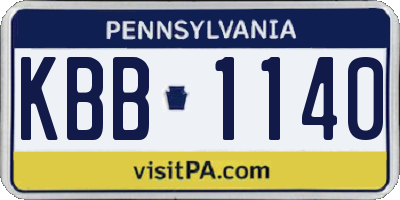 PA license plate KBB1140