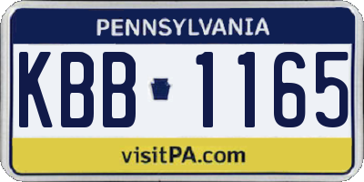PA license plate KBB1165