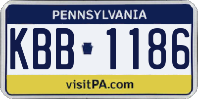 PA license plate KBB1186