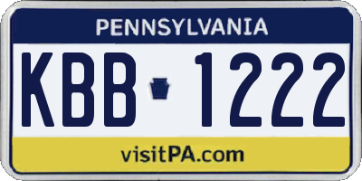 PA license plate KBB1222