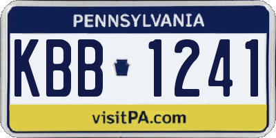 PA license plate KBB1241