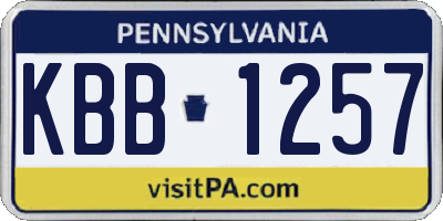 PA license plate KBB1257