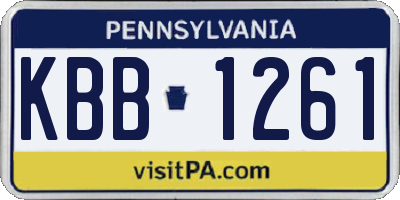 PA license plate KBB1261