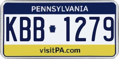 PA license plate KBB1279