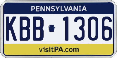 PA license plate KBB1306