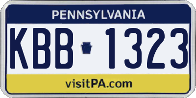 PA license plate KBB1323