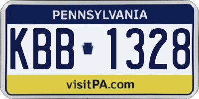 PA license plate KBB1328
