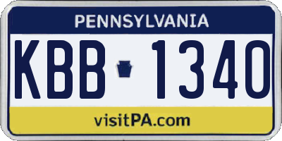 PA license plate KBB1340