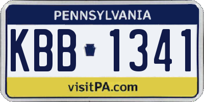 PA license plate KBB1341