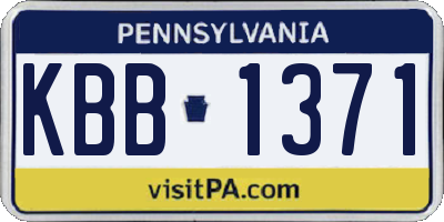 PA license plate KBB1371