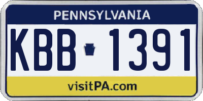 PA license plate KBB1391
