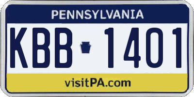 PA license plate KBB1401