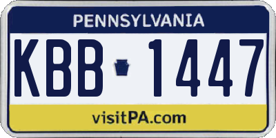 PA license plate KBB1447