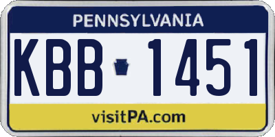 PA license plate KBB1451