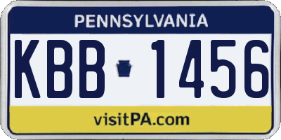 PA license plate KBB1456