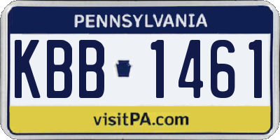 PA license plate KBB1461
