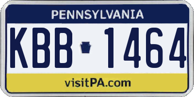 PA license plate KBB1464