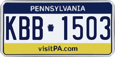 PA license plate KBB1503