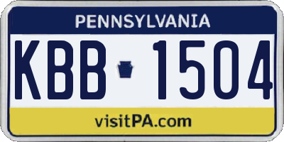 PA license plate KBB1504