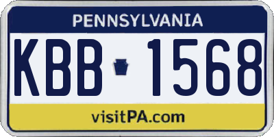 PA license plate KBB1568
