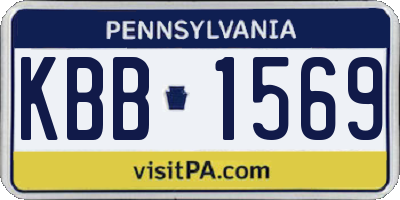 PA license plate KBB1569