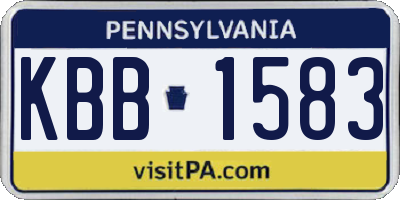 PA license plate KBB1583