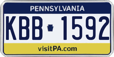 PA license plate KBB1592