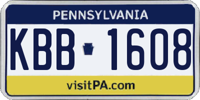 PA license plate KBB1608