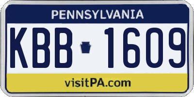 PA license plate KBB1609