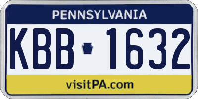 PA license plate KBB1632