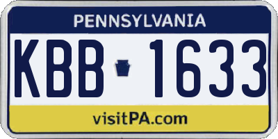 PA license plate KBB1633
