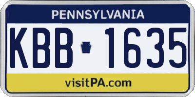 PA license plate KBB1635
