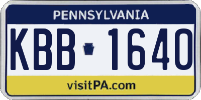 PA license plate KBB1640