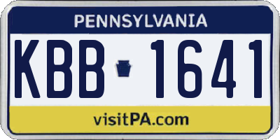 PA license plate KBB1641