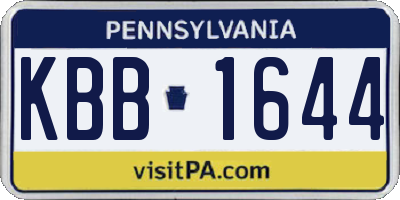 PA license plate KBB1644