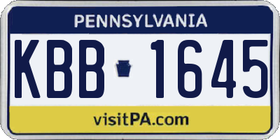 PA license plate KBB1645