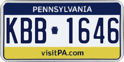 PA license plate KBB1646