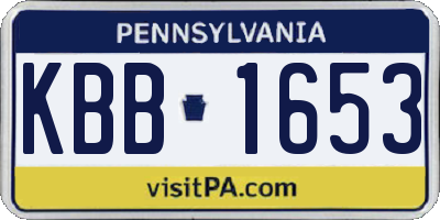 PA license plate KBB1653