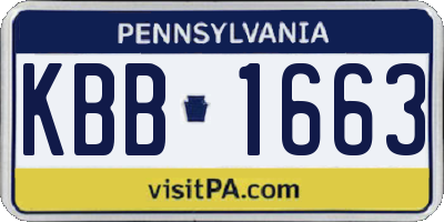 PA license plate KBB1663
