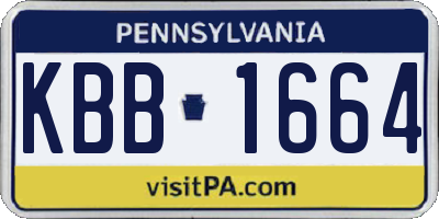 PA license plate KBB1664