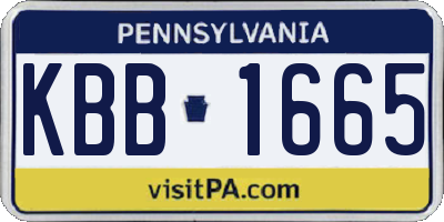 PA license plate KBB1665