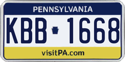 PA license plate KBB1668