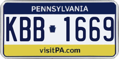 PA license plate KBB1669